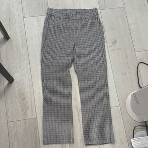 Free People Black and White Checkered Cropped Pants